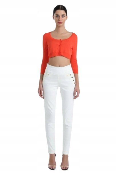 GUESS JEANSY DAMSKIE ECRU Z ZAMKIEM 28/30 M6Z