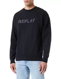 Replay Bluza męska M6266, 098 czarna, S - Bluzy męskie - miniaturka - grafika 1