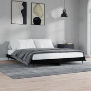 Łóżka - Rama łóżka, czarna, 120x200 cm, materiał drewnopochodny Lumarko! - miniaturka - grafika 1