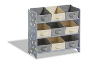 Półki i regały dla dzieci - LIVARNO home Regał z 9 wyjmowanymi tekstylnymi pojemnikami Dinozaur/ szary - miniaturka - grafika 1