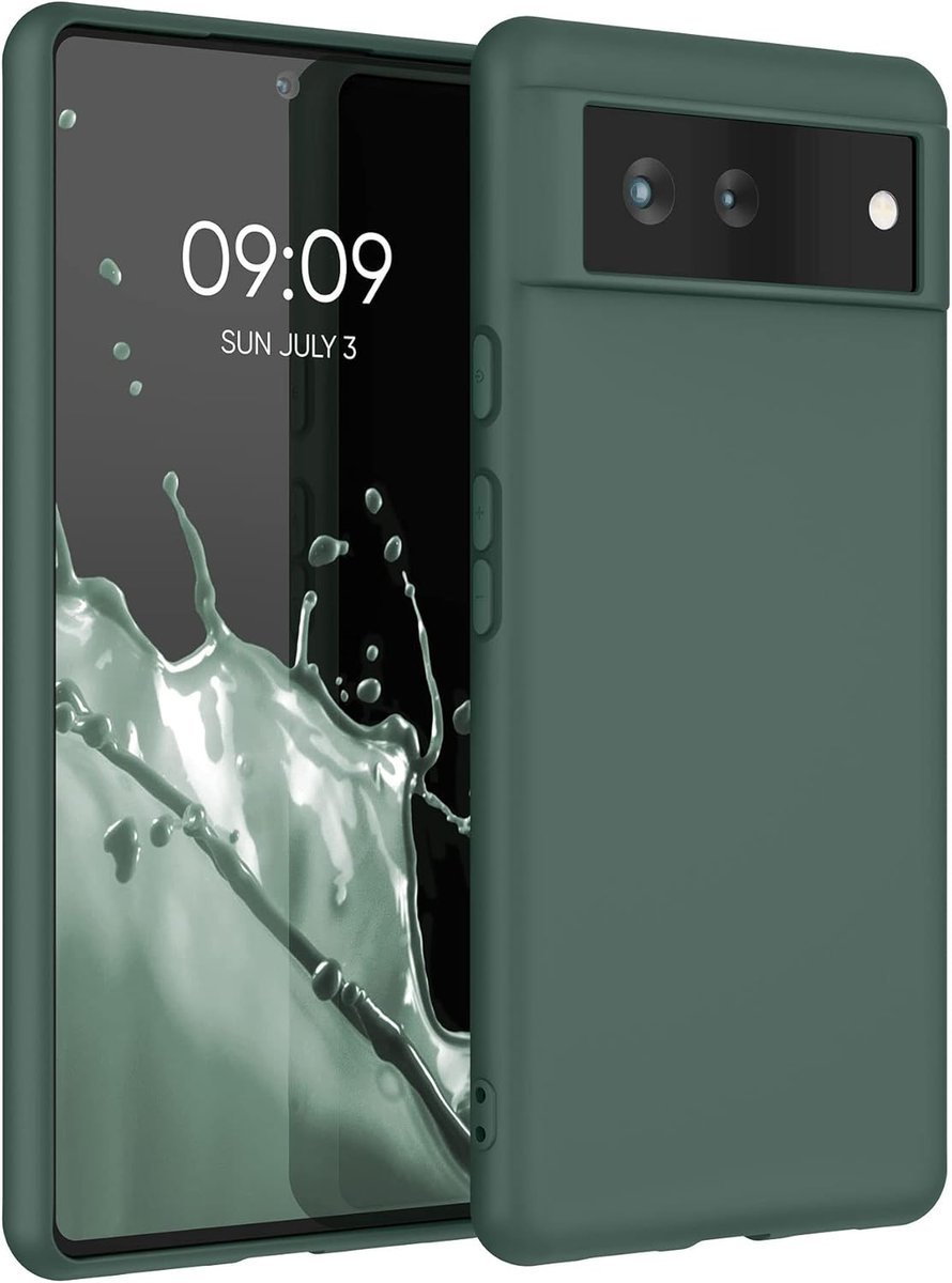 kwmobile Etui kompatybilne z Google Pixel 6 - Miękka silikonowa osłona na telefon - Jodła zielona