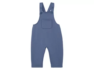 Spodnie i spodenki dla chłopców - LUPILU LUPILU Ogrodniczki niemowlęce z biobawełny, z kieszonką, 1 sztuka (62, Niebieski) 4055334102629 - grafika 1