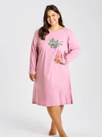 Bielizna nocna - Damska koszula nocna Patricia różowa Taro r.2XL - miniaturka - grafika 1