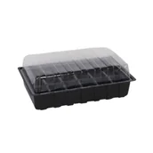 Pozostałe akcesoria do uprawy roślin - Miniszklarenka 18 doniczek 36 x 22 cm czarny - miniaturka - grafika 1