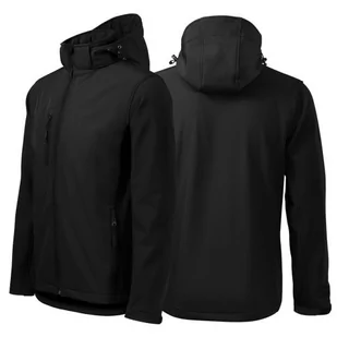 Kurtka czarna softshell Malfini męska z logo na sercu i plecach z nadrukiem logo firmy 300g 522kolor 01 - Moda i Uroda OUTLET - miniaturka - grafika 1