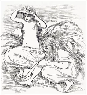 Galeria Plakatu, Plakat, Two Women Bathing, Pierre-Auguste Renoir, 50x70 cm - Plakaty - miniaturka - grafika 1