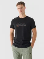 Koszulki sportowe męskie - Męski t-shirt z nadrukiem 4F 4FRAW24TTSHM2580 - czarny - miniaturka - grafika 1