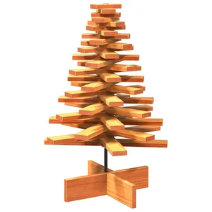 vidaXL Drewniana choinka do udekorowania, brązowa, 80 cm, sosnowa - Choinki - miniaturka - grafika 1