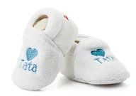 Buty dla dziewczynek - Ciepłe białe buciki niemowlęce z haftem 6-12 m. - miniaturka - grafika 1