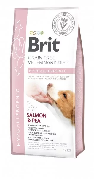 Brit VET Brit Veterinary Diet Hypoallergenic Salmon&Pea Sucha Karma dla psa op 12kg