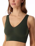 Biustonosze - Schiesser Damski biustonosz z wyjmowanymi wkładkami Invisible Soft biustonosz treningowy, zielony leśny, normalny, leśna zieleń - miniaturka - grafika 1