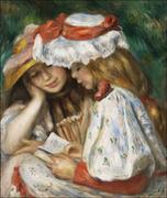 Plakaty - Galeria Plakatu, Plakat, Two Girls Reading, Pierre-Auguste Renoir, 21x29,7 cm - miniaturka - grafika 1