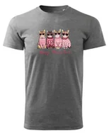 Koszulki i topy damskie - Koszulka na Walentynki Happy Meowentine's Koty Ciemnoszary XXL - miniaturka - grafika 1