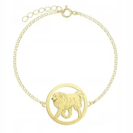 Bransoletki - Bransoletka Złota z psem Pirenejski Pies Górski 925 Biżuteria GRAWER GRATIS - miniaturka - grafika 1