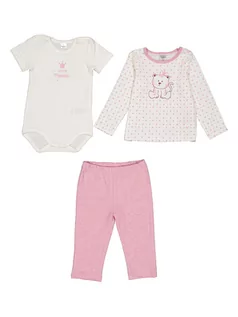 Kaftaniki dla niemowląt - Kanz 3-częściowy zestaw w kolorze różowo-białym - grafika 1
