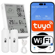 Stacje pogodowe - Stacja pogodowa z dwoma zewnętrznymi czujnikami temperatury i wilgotności WiFi - miniaturka - grafika 1