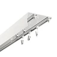 Karnisze - Szyna sufitowa DECASTYL z osłoną ślizgi z żabkami podwójna 500 cm Biały - miniaturka - grafika 1