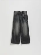 Spodnie i spodenki dla chłopców - Reserved - Jeansy baggy - czarny - miniaturka - grafika 1