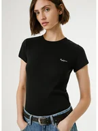Koszulki i topy damskie - Pepe Jeans Koszulka "Merida" w kolorze czarnym - miniaturka - grafika 1