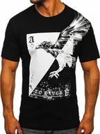Koszulki męskie - T-shirt Męski Koszulka Z Nadrukiem Czarna 142171 Rozmiar_m - miniaturka - grafika 1