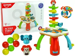 Import leantoys leantoys LEANToys Stolik Edukacyjny Zjeżdżalnia Dla Piłeczek Pianinko Kosz Koła Zębate 9435 - Zabawki interaktywne dla dzieci - miniaturka - grafika 1