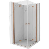 Kabiny prysznicowe - Mexen Mist-F Duo kabina prysznicowa składana 70 x 70 cm, transparent, miedź szczotkowana - 8A6-070L-070P-65-00 - miniaturka - grafika 1