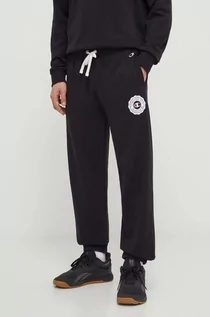 Spodnie męskie - Champion spodnie dresowe kolor czarny z nadrukiem 219849 - grafika 1