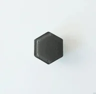 Klamki - Gałka meblowa Hexagon Szklana Ciemna szara - miniaturka - grafika 1