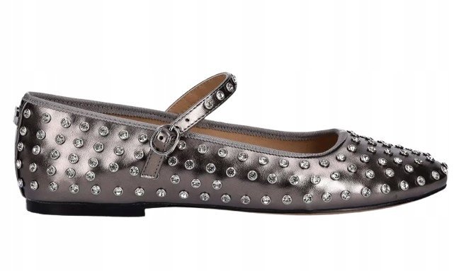 STEVE MADDEN BALERINY LAKIEROWANE Z CYRKONIAMI I PASKIEM 40 T7A