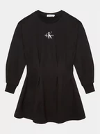 Sukienki i spódniczki dla dziewczynek - Calvin Klein Jeans Sukienka dzianinowa Gradient Monogram IG0IG02047 Czarny Regular Fit - miniaturka - grafika 1