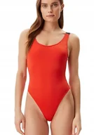 Stroje kąpielowe - CALVIN KLEIN POMARAŃCZOWY GŁADKI STRÓJ KĄPIELOWY JEDNOCZĘŚCIOWY XL JQA - miniaturka - grafika 1