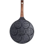 Patelnie - PATELNIA GRANITOWA DO 7 PLACUSZKÓW Z UŚMIESZKAMI BLACK&WOOD 199008 - miniaturka - grafika 1