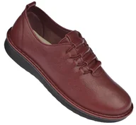 Mokasyny damskie - Mokasyny damskie bordowe MD26-29 skóra wkładka rozmiar: 37 - miniaturka - grafika 1