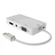 Kable - MicroConnect Kabel DVI DisplayPort Mini HDMI MiniJack 3.5 mm D-Sub VGA Biały MDPDVIHDMIVGAAA - miniaturka - grafika 1