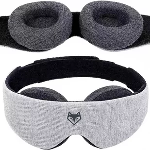 Opaska na oczy do spania 3D PREMIUM ZACIEMNIAJĄCA ergonomiczna maska szara - Ozdoby do włosów - miniaturka - grafika 1
