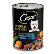 Cesar CESAR puszka 12x400g mokra karma pełnoporcjowa dla dorosłych psów bogata w kurczaka przybrana batatem groszkiem i żurawiną 47814-uniw