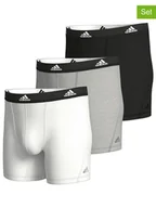 Majtki męskie - adidas Bokserki (3 pary) w kolorze białym, czarnym i szarym - miniaturka - grafika 1