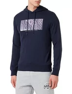 Bluzy męskie - JACK & JONES Męska bluza z kapturem Jjpeter Sweat Hood, granatowy blezer, L - miniaturka - grafika 1