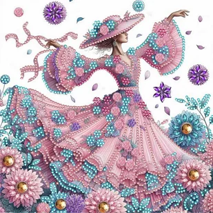 Haft Diamentowy Kobieta i Magia Kwiatów 30x30 cm - Zabawki kreatywne - miniaturka - grafika 1