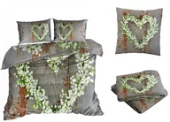 Pościel - Pościel Satyna Bawełniana 200X220Cm Konwaliowe Serce  Z Prześcieradłem 3D - miniaturka - grafika 1