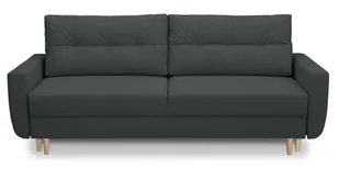 Sofa rozkładana BRAVO Sofa z funkcją spania i podstawą do spania, rozkładana sofa, rozkładana sofa 230 x 100 x 90 cm, kanapa z tkaniny welurowej, kolor: ciemnoszary - Sofy i kanapy - miniaturka - grafika 1
