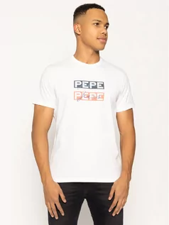 Koszulki męskie - Pepe Jeans T-Shirt Sid PM507183 Biały Regular Fit - grafika 1