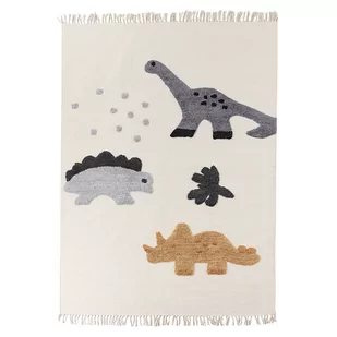 Dywan dziecięcy bawełniany w dinozaury 140 x 200 cm beżowy GHARTA - Dywany dla dzieci - miniaturka - grafika 1