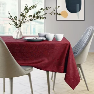 Obrus GAIA kolor bordowy tłoczony motyw roślinny 140x180 ameliahome - TCLOTH/AH/GAIA/MARKET/HMD/CLARET/140x180 - Obrusy i serwetki - miniaturka - grafika 1