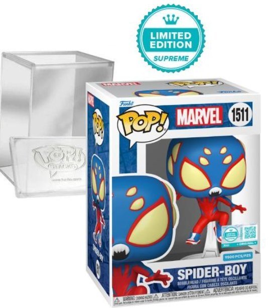 funko pop! spider-man supreme marvel 1511 spider-boy (with protector)