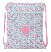 Plecaki - MOOS KWIATY - duży płaski plecak plecak, idealny dla dzieci w różnym wieku, tkanina nadająca się do recyklingu, wygodny i wszechstronny, jakość i wytrzymałość, 35 x 40 cm, kolor wielokolorowy, Biały, - miniaturka - grafika 1