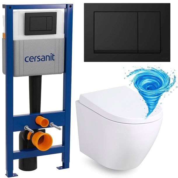 Cersanit Zestaw Podtynkowy Wc 7w1 Stelaż +muszla Misa Wc Tornado +przycisk