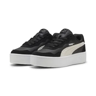 Damskie sneakersy Court Lally Skye z zamszu PUMA Black White - Buty trekkingowe damskie - miniaturka - grafika 1