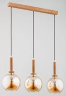 Lampy sufitowe - Balerina lampa wisząca 3-punktowa złota/drewno 62311 - miniaturka - grafika 1