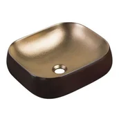 Umywalki - Uptrend Celia umywalka 44.5x40.5 cm nablatowa prostokątna czarno/złoty mat TR-T323 - miniaturka - grafika 1